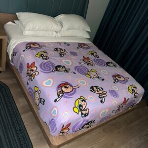 Rare HTF Powerpuff Girls 2000 Top Flat Bed Sheet Queen/Full VTG USA Y2K (0797)